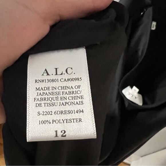 A.L.C. Sienna Black Satin Strappy Midi Dress - Picture 9 of 10